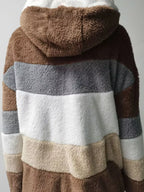 Full-Size Fuzzy Zip-Up Hooded Outerwear Jacket (Plus Size)