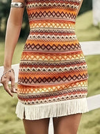 Fringe Grecian Mini Dress - Party Perfect