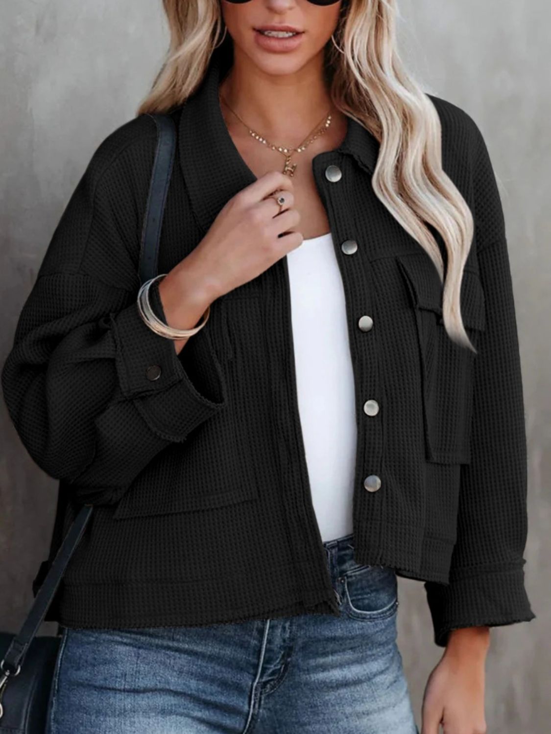 Button-Up Long Sleeve Jacket