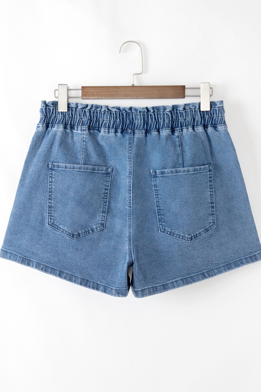 High-Waist Drawstring Denim Shorts - Casual & Chic