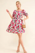 And The Why WhimsyBloom Smocked Ruffle Mini Dress Floral