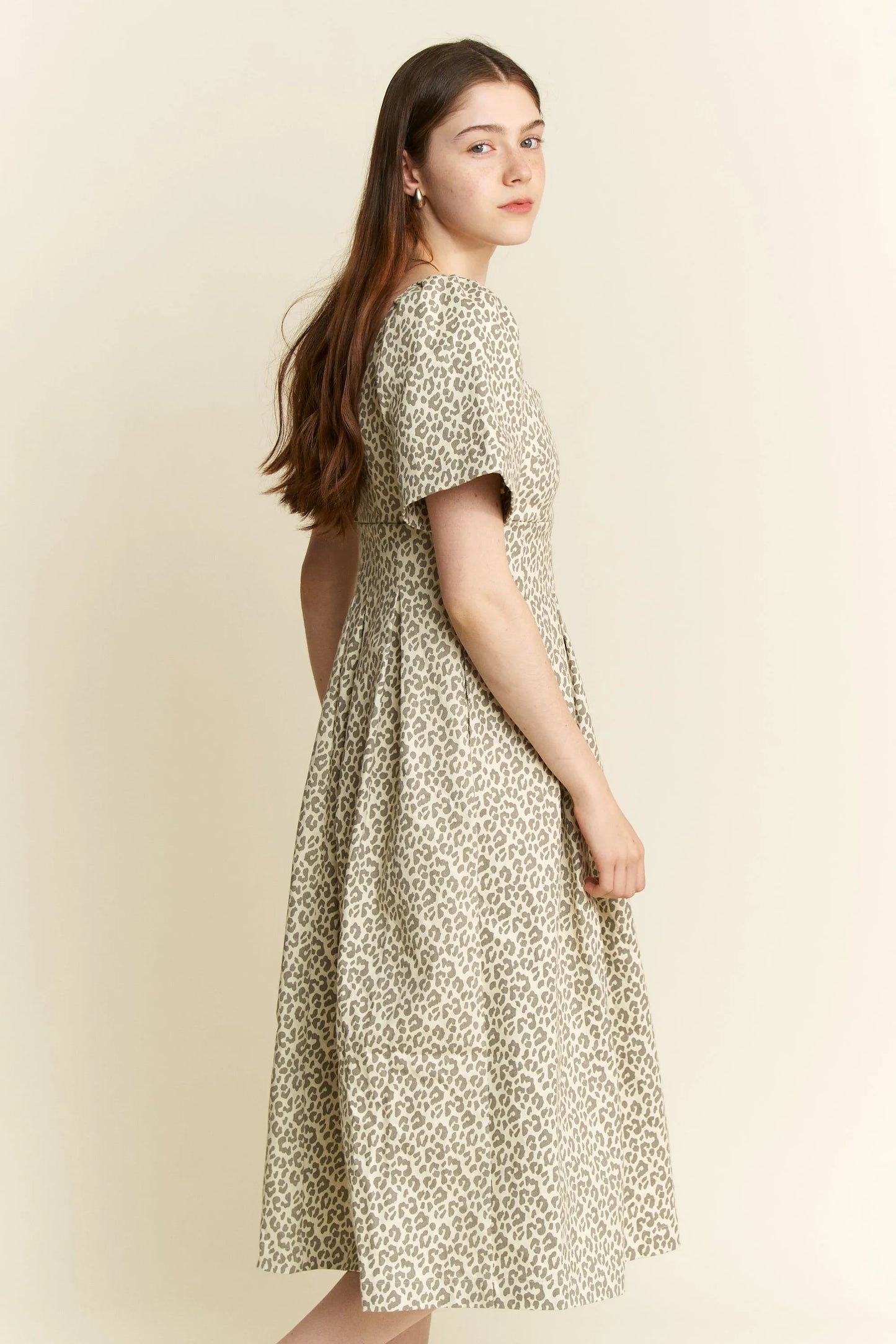 Jade By Jane Bell Sleeve Leopard Print Midi Dress