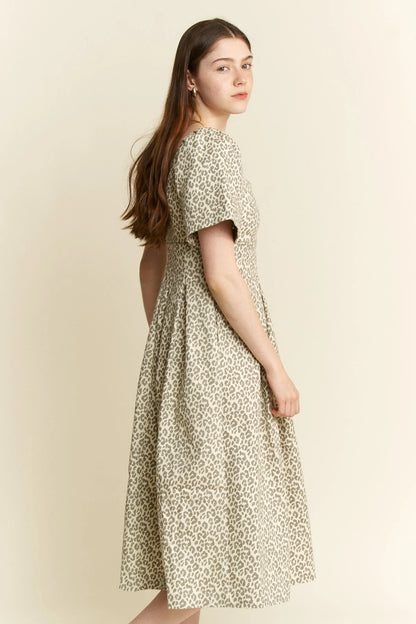 Jade By Jane Bell Sleeve Leopard Print Midi Dress