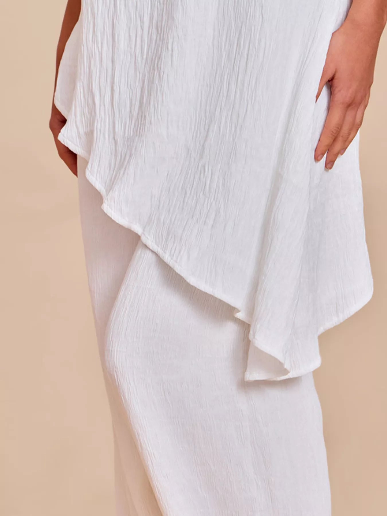 Full-Size Asymmetrical Hem Tube Top & Pants Co-Ord Set