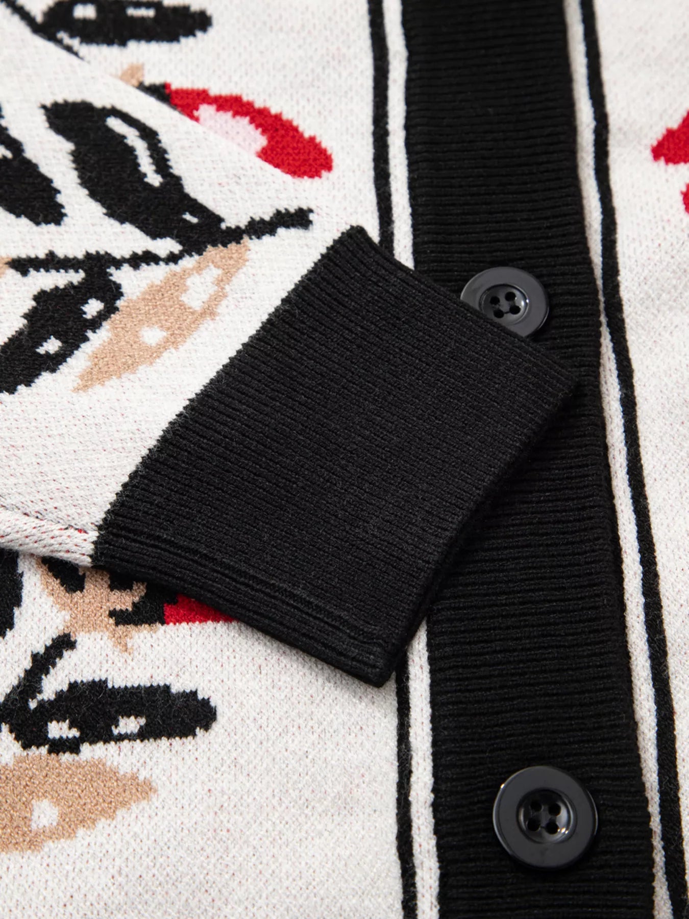 Floral Geometric Border Button-Down Cardigan