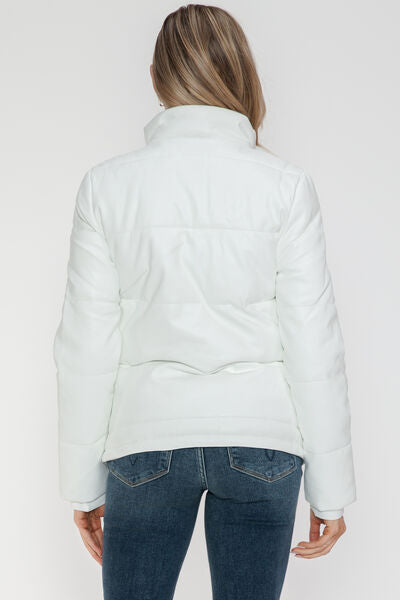 YMI Zip-Up Turtleneck Puffer Jacket with Pockets