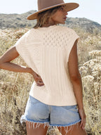 Relaxed Fit Cable-Knit Dolman Sweater Vest