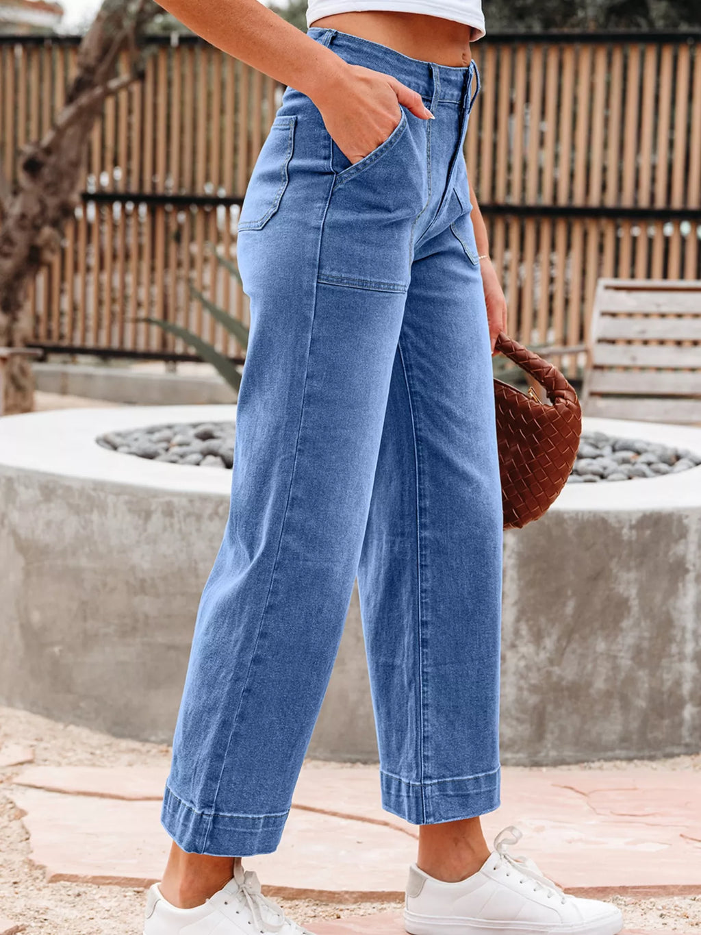 High-Rise Wide Leg Flare Denim Jeans
