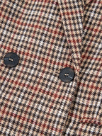 Chic Houndstooth Lapel Collar Blazer – Stylish Buttoned Women’s Outerwear