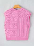 Relaxed Fit Cable-Knit Dolman Sweater Vest