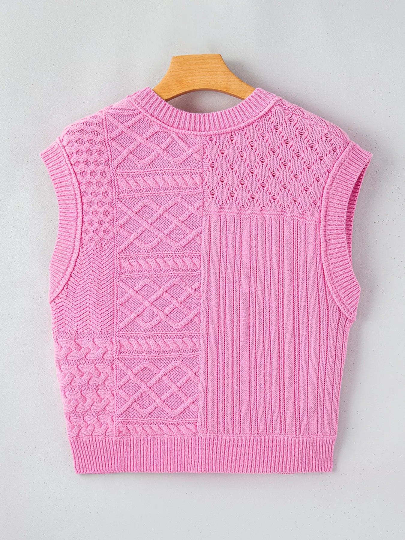 Relaxed Fit Cable-Knit Dolman Sweater Vest